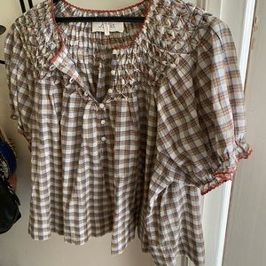 THE GREAT Plaid Blouse Size 2